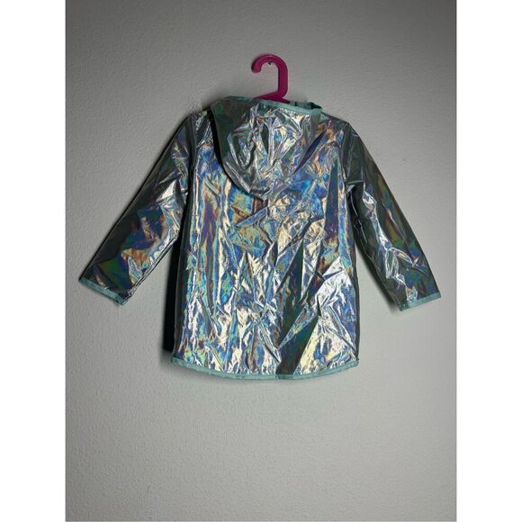Cat & Jack Girl's Size 4T Button Up Holographic Wind/Water Resistant Jacket - Picture 4 of 11
